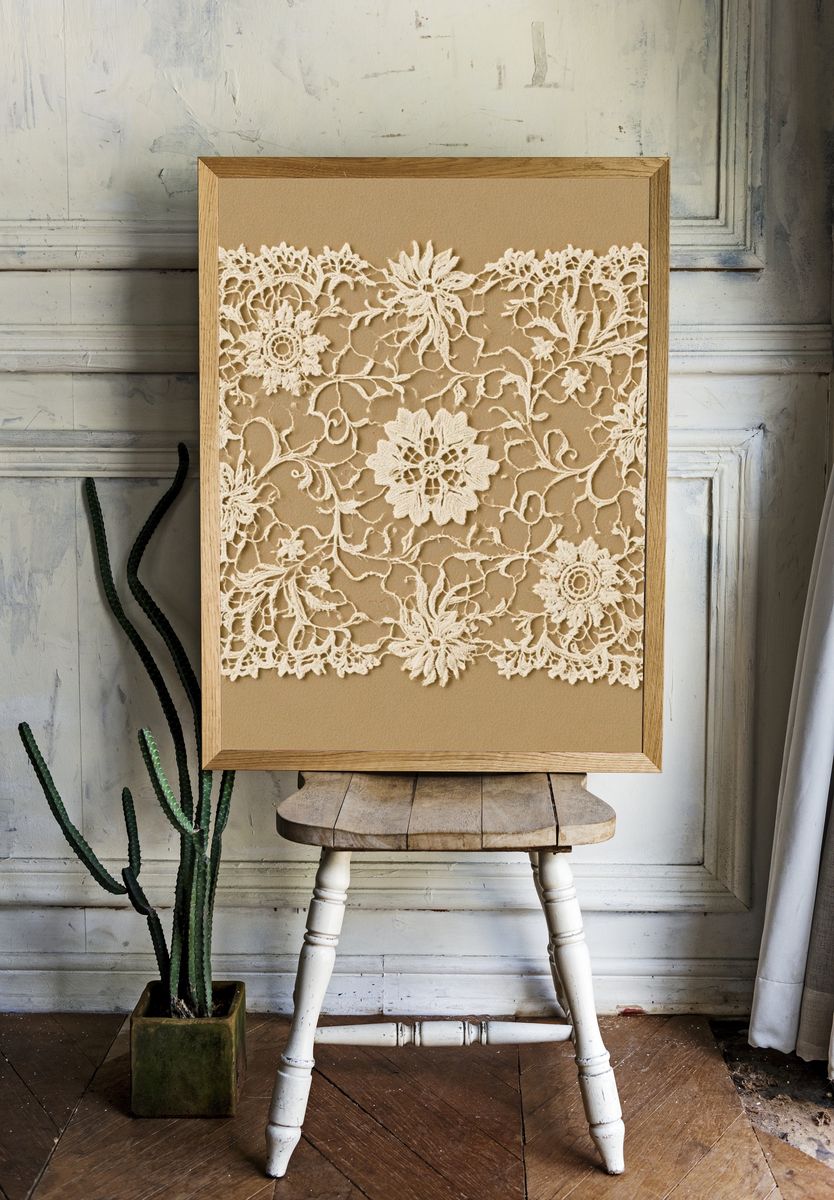 Lace Floral Pattern Poster. — room view 1