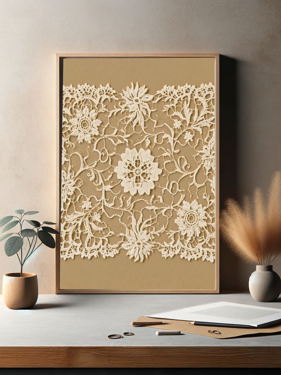 Lace Floral Pattern Poster. — room view 2