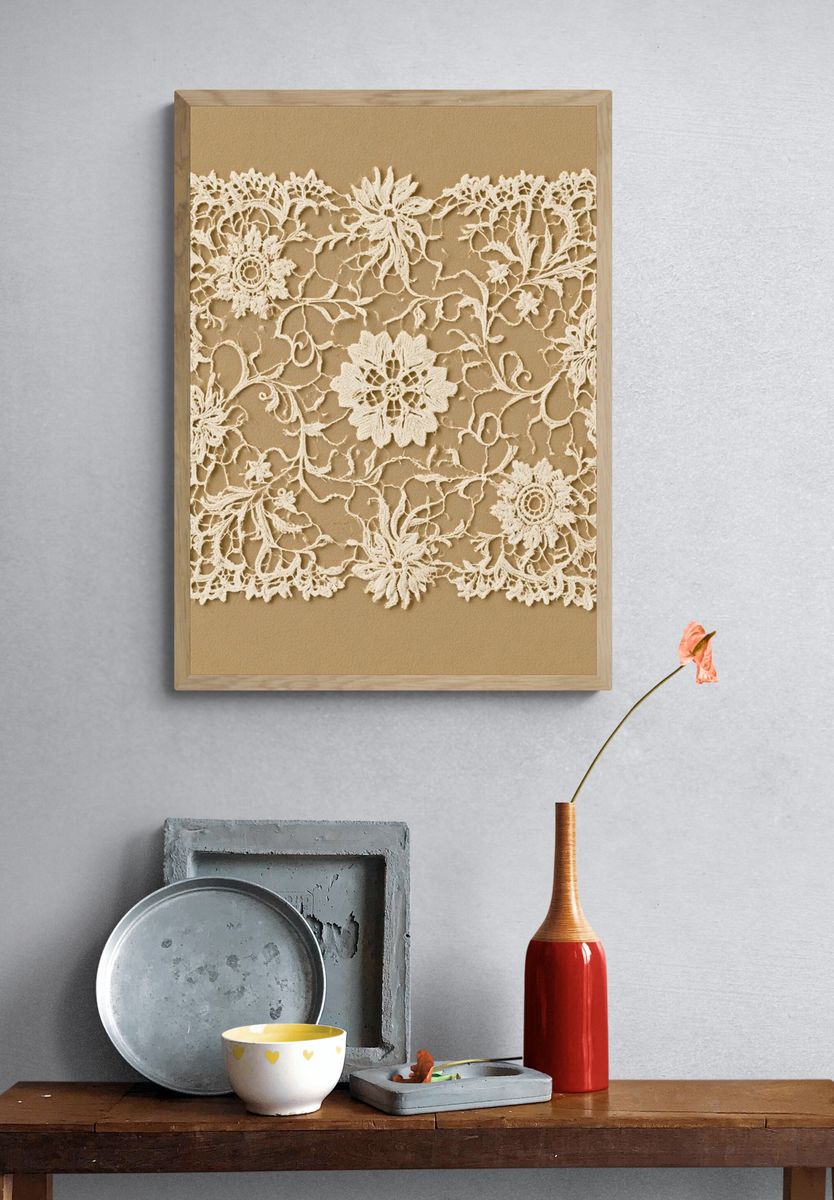 Lace Floral Pattern Poster. — room view 3