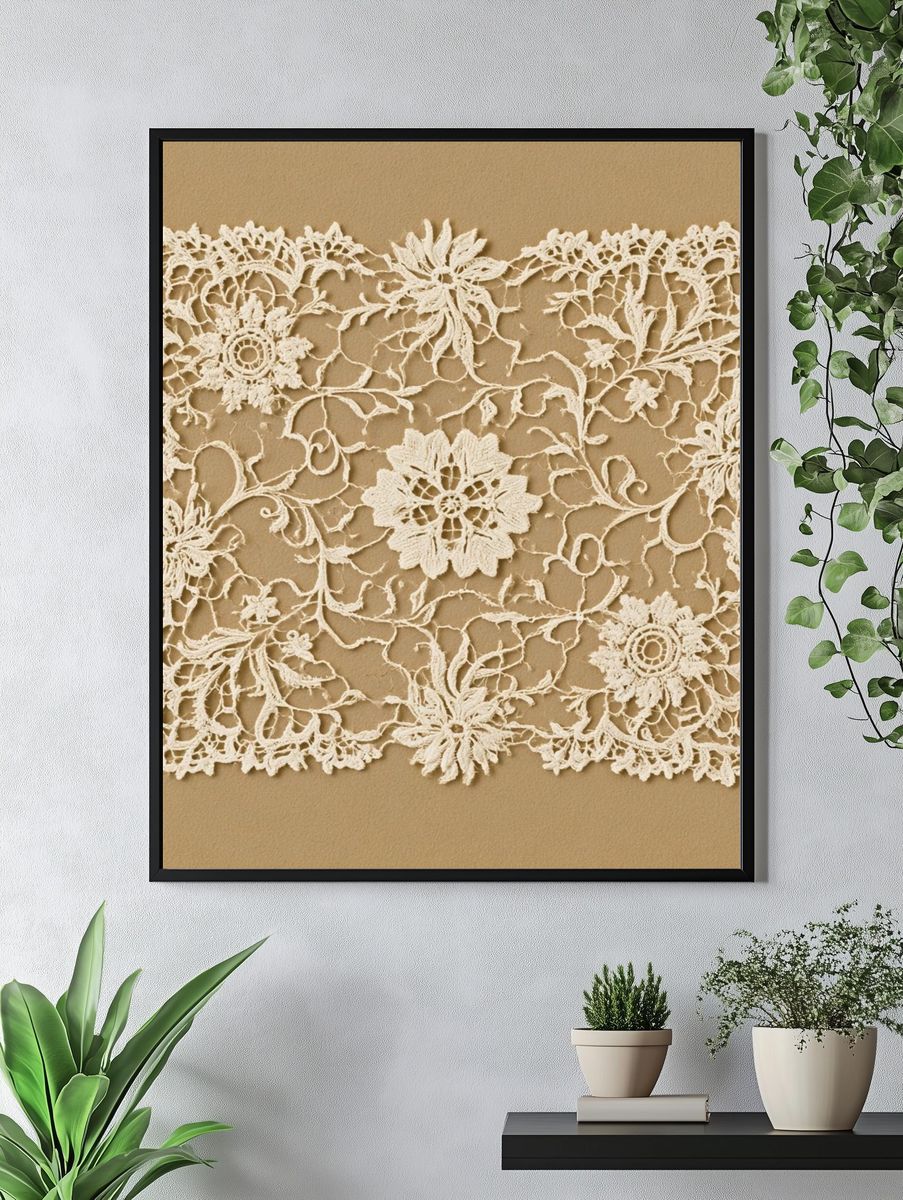 Lace Floral Pattern Poster. — room view 4