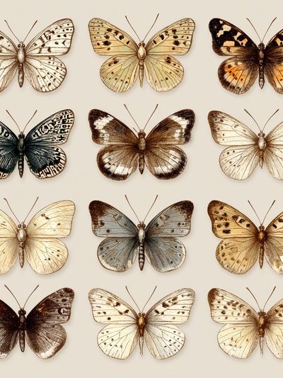 Butterfly Specimen Botanical Print. poster