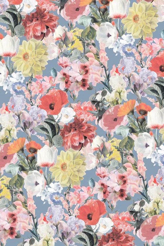 Vintage flower pattern mobile wallpaper. poster detail