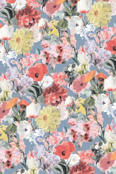 Vintage flower pattern mobile wallpaper. poster