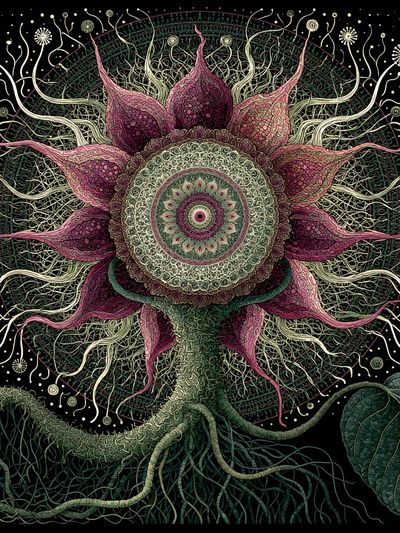 Mystic Flower Mandala Illustration Poster.