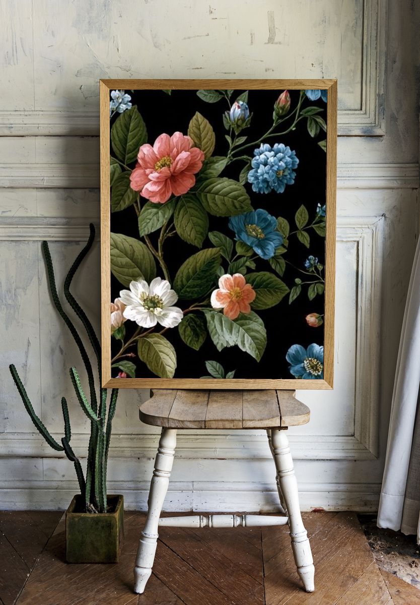 Floral Botanical Poster. — room view 1