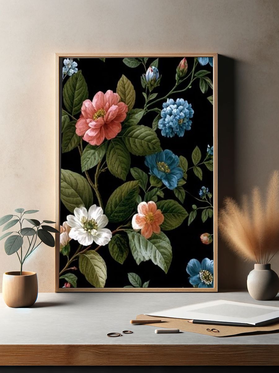 Floral Botanical Poster. — room view 2