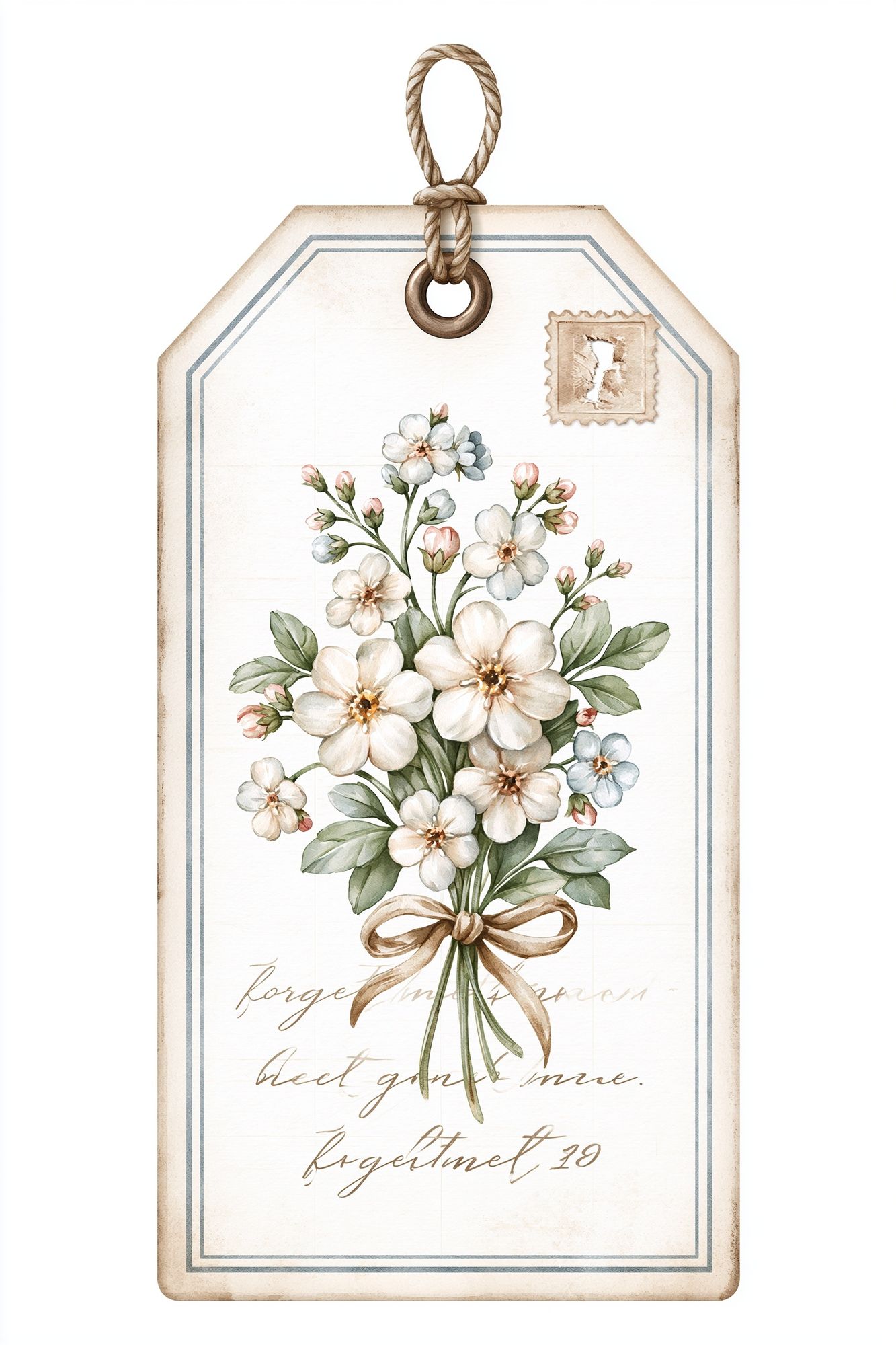 Vintage Floral Tag Poster. poster — botanical art