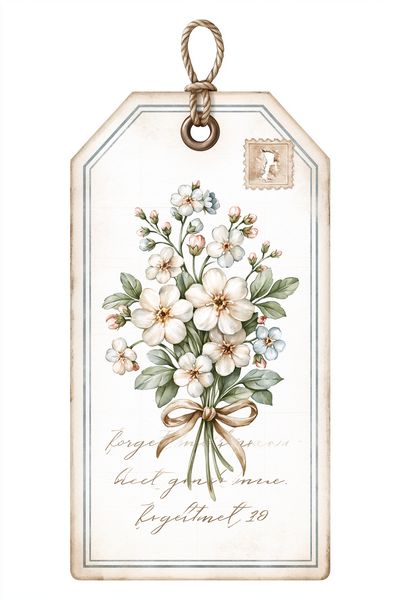 Vintage Floral Tag Poster. poster