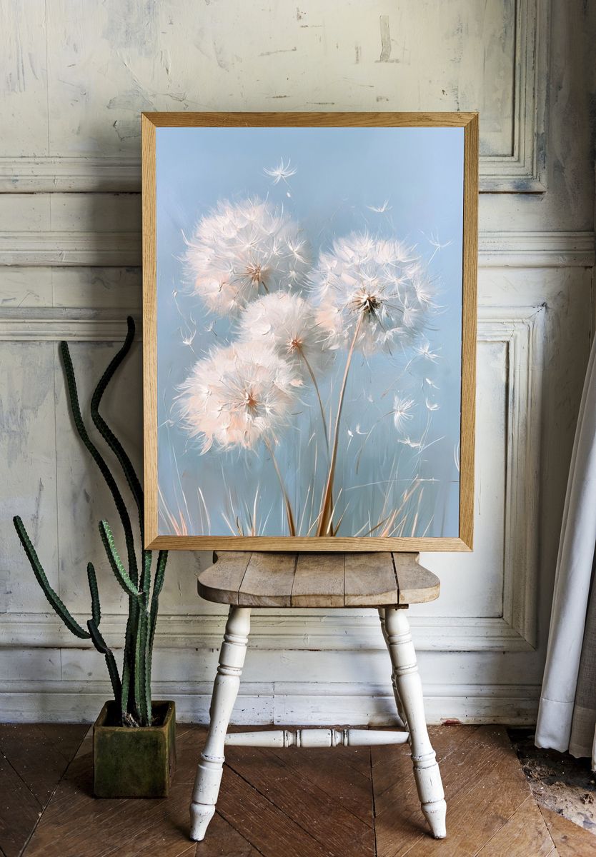 Dandelion Drift Botanical Print. — room view 1
