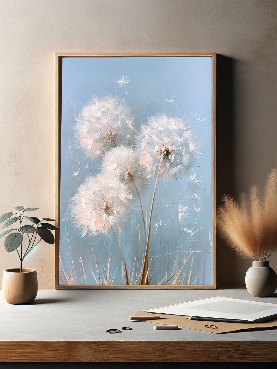 Dandelion Drift Botanical Print. — room view 2