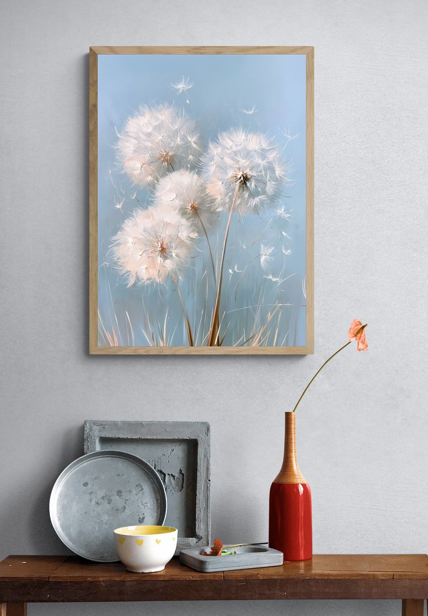 Dandelion Drift Botanical Print. — room view 3