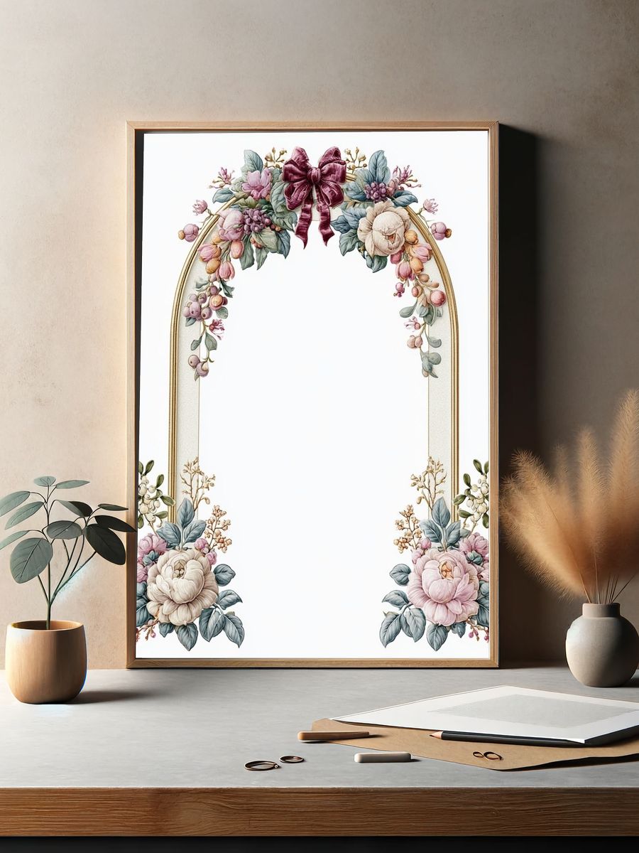 Floral Arch with Bow Print. — room view 2
