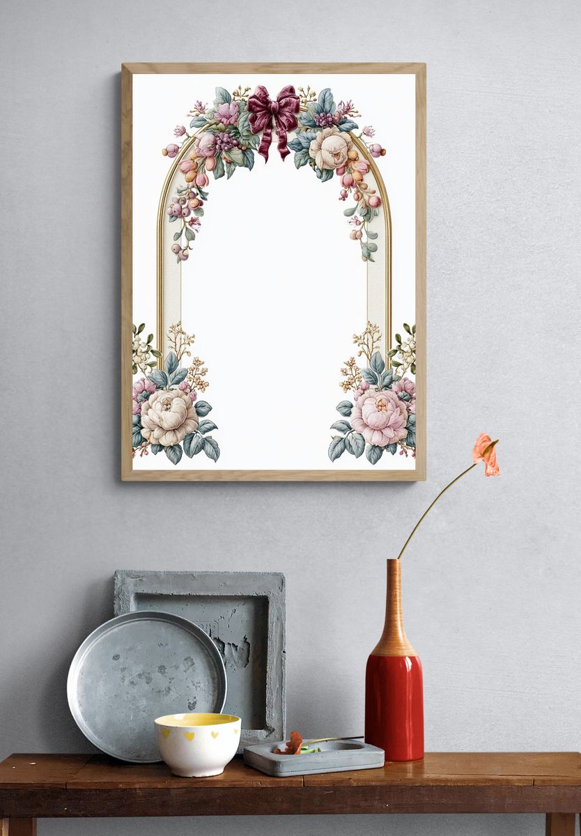 Floral Arch with Bow Print. — room view 3