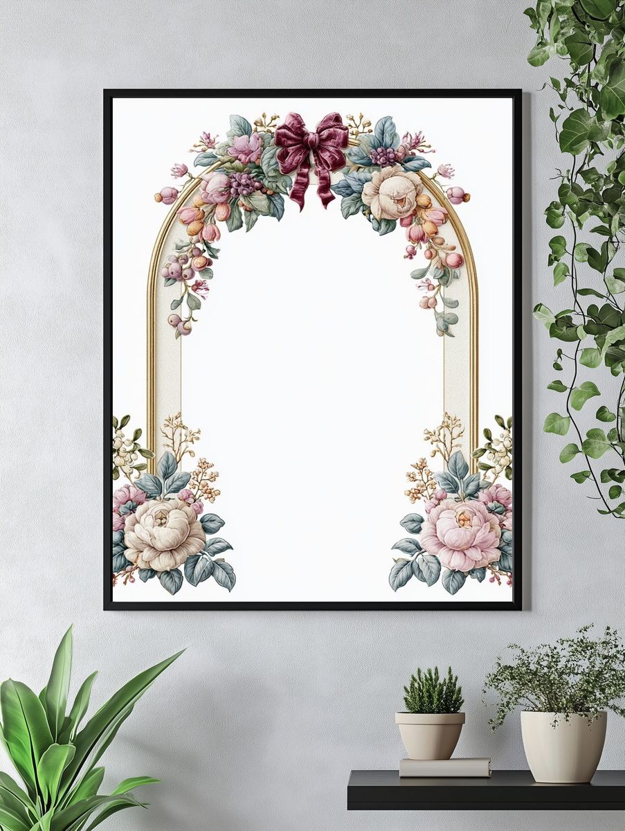 Floral Arch with Bow Print. — room view 4