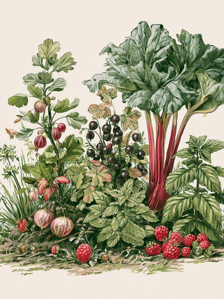 Botanical Kitchen Garden Poster. poster detail