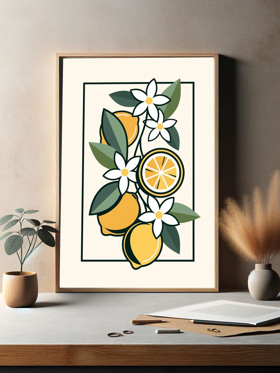 Lemon Blossom Botanical Print. — room view 2