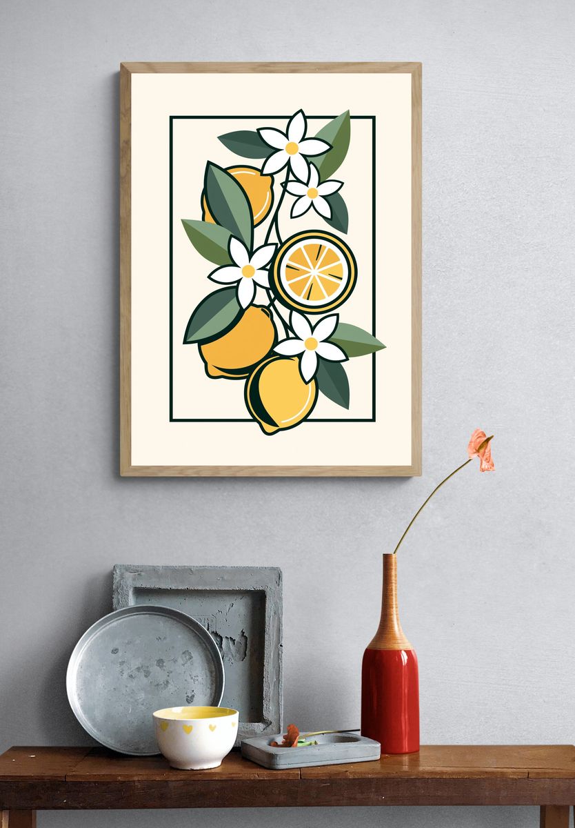 Lemon Blossom Botanical Print. — room view 3
