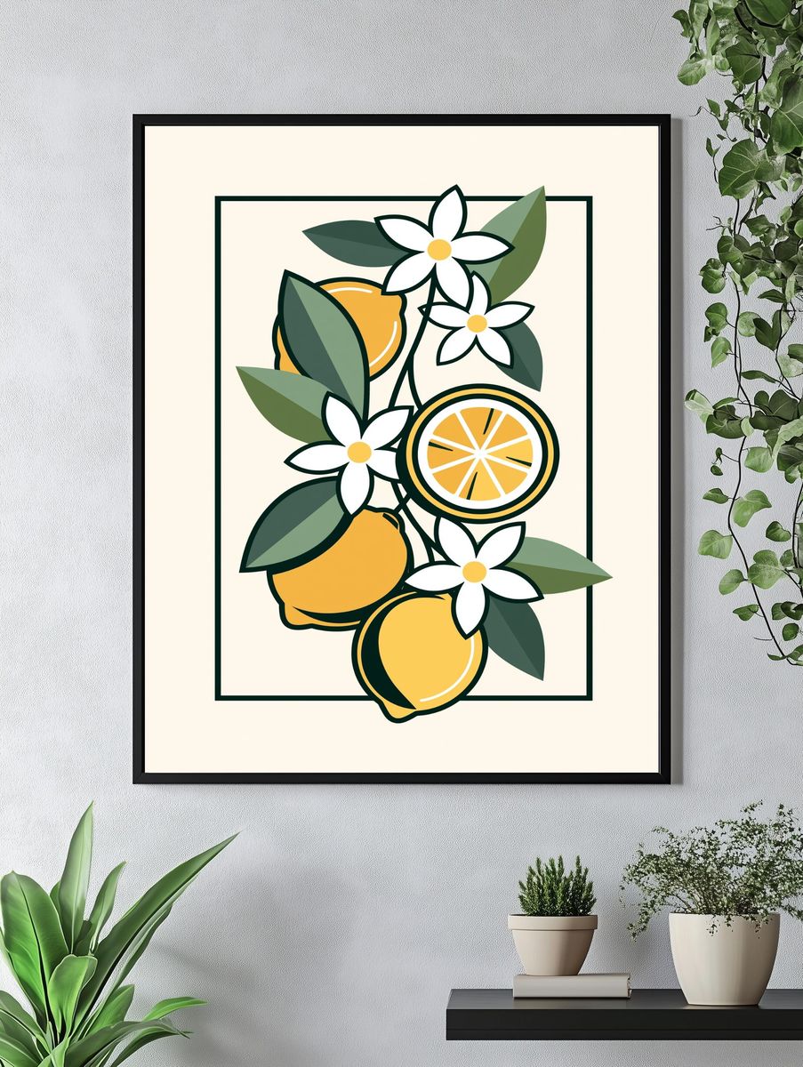 Lemon Blossom Botanical Print. — room view 4