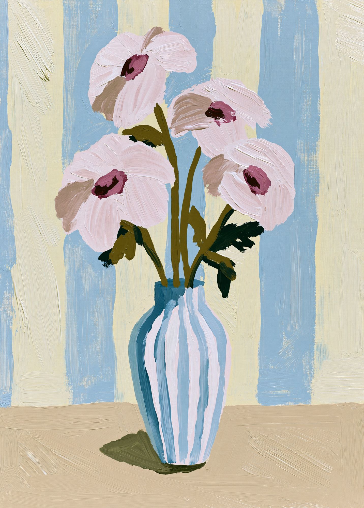 Pastel Flowers in Vase Print. poster detail