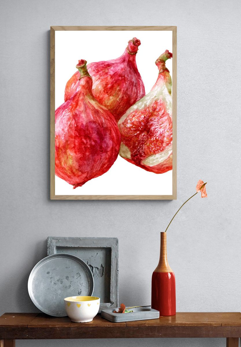 Watercolor Figs Botanical Poster. — room view 3