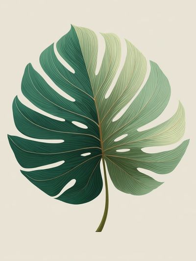 Monstera Leaf Botanical Print. poster print