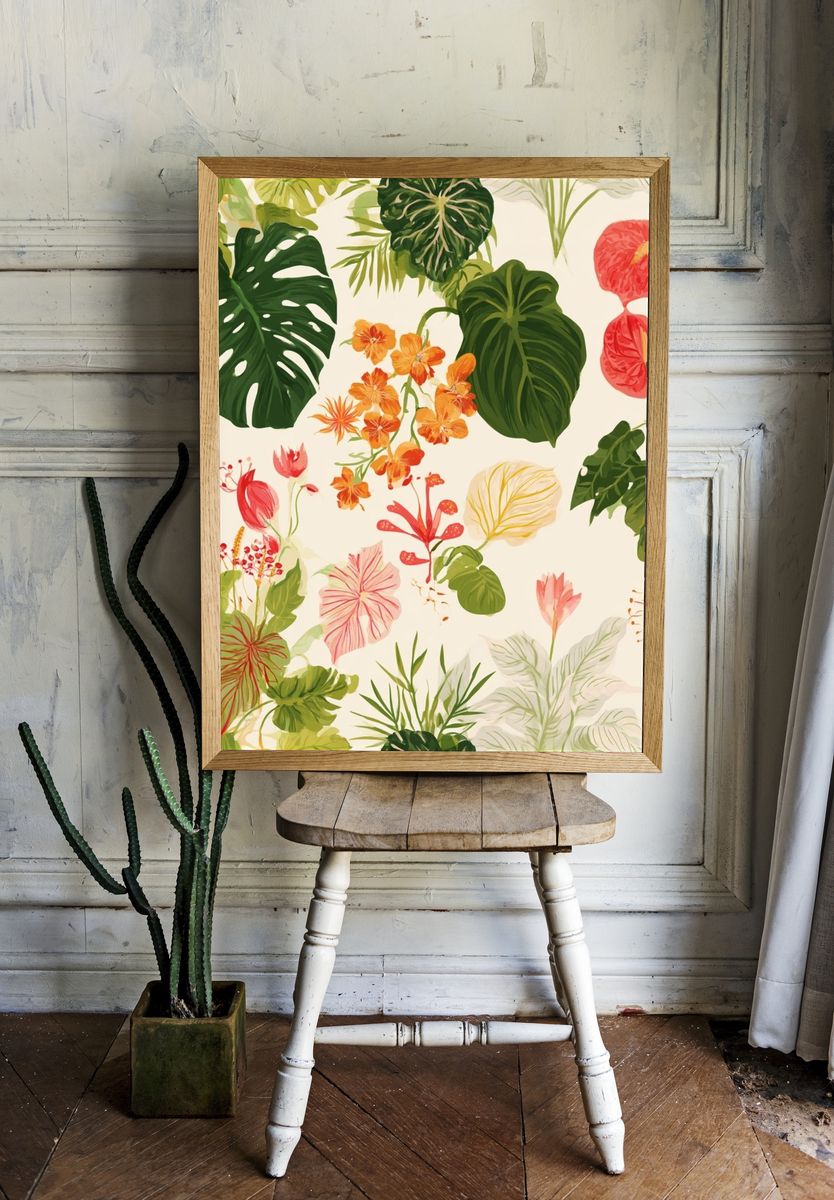 Tropical Botanical Garden Print. room preview
