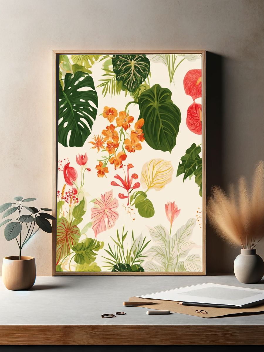 Tropical Botanical Garden Print. — room view 2