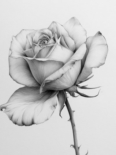 Single Rose Botanical Print.