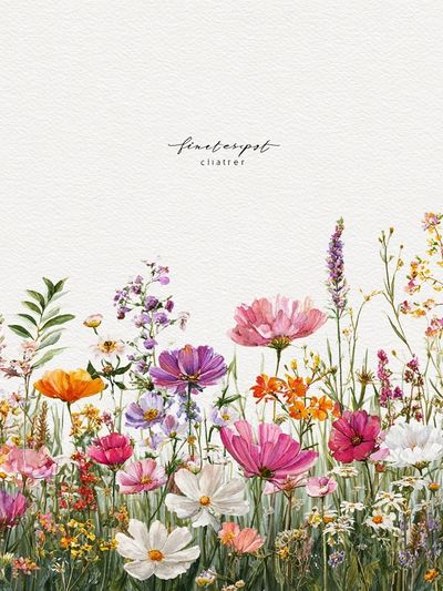Wildflower Meadow Watercolor Print. poster print
