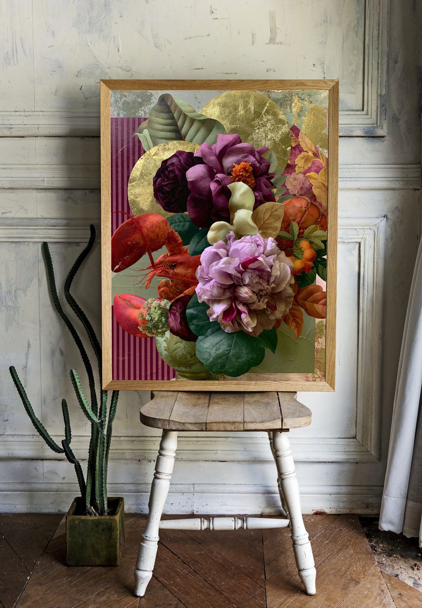 Botanical Still Life Collage Poster. room preview