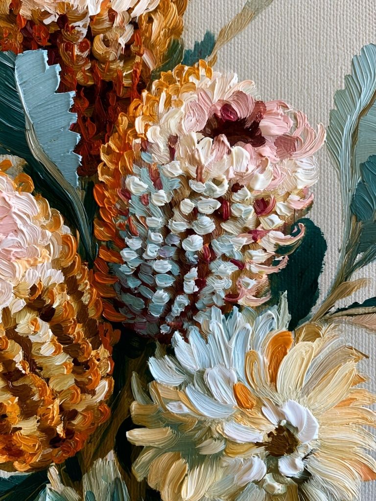 Textured Floral Bouquet Print. poster — botanical art