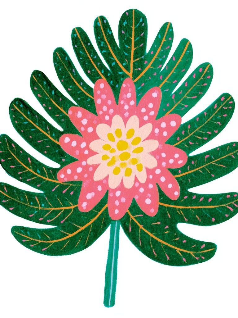 Tropical Flower Botanical Print. poster detail