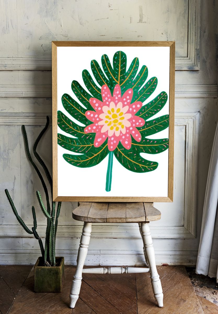 Tropical Flower Botanical Print. — room view 1