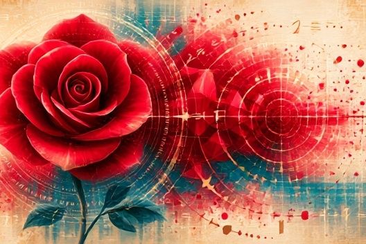 Crimson Rose Abstract Print. poster — botanical art