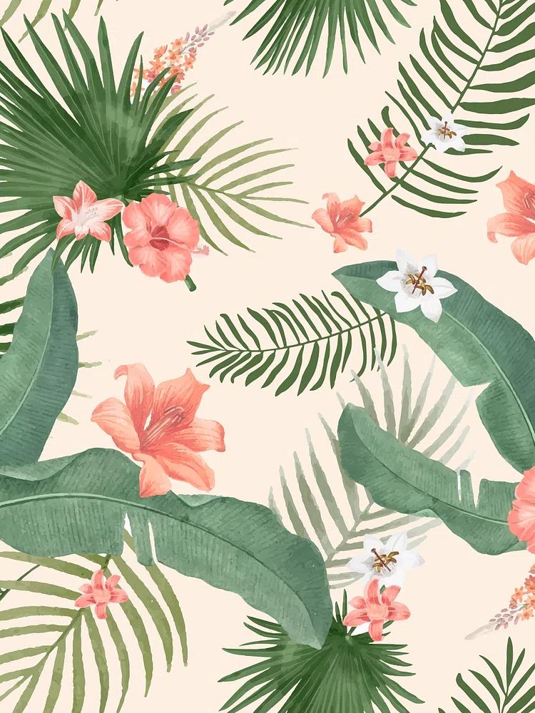 Tropical background palm leaves illustration. poster — botanical art