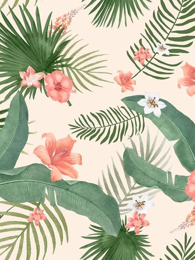 Tropical background palm leaves illustration. poster print