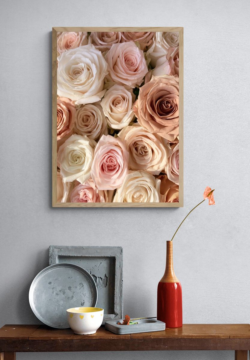 Blush Rose Bouquet Print. — room view 3