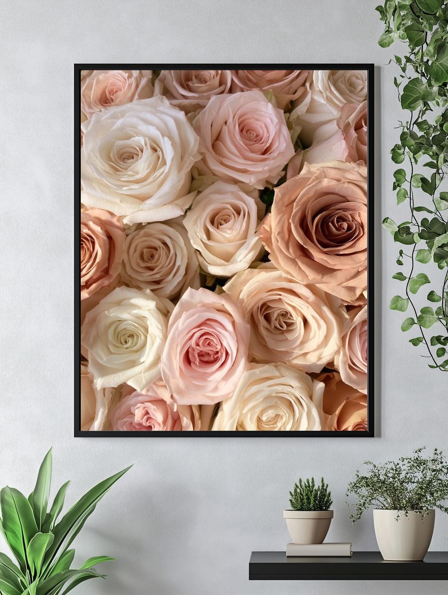 Blush Rose Bouquet Print. — room view 4