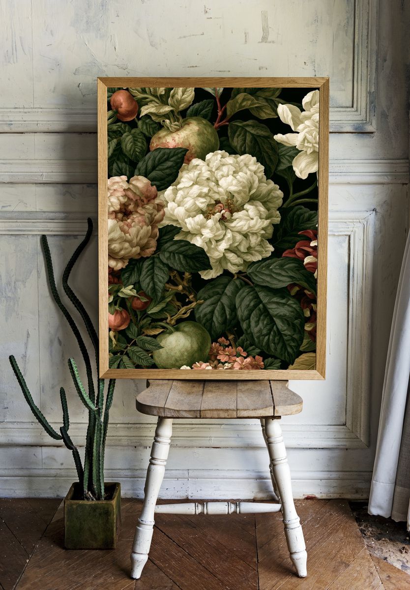Botanical Floral Garden Print. — room view 1