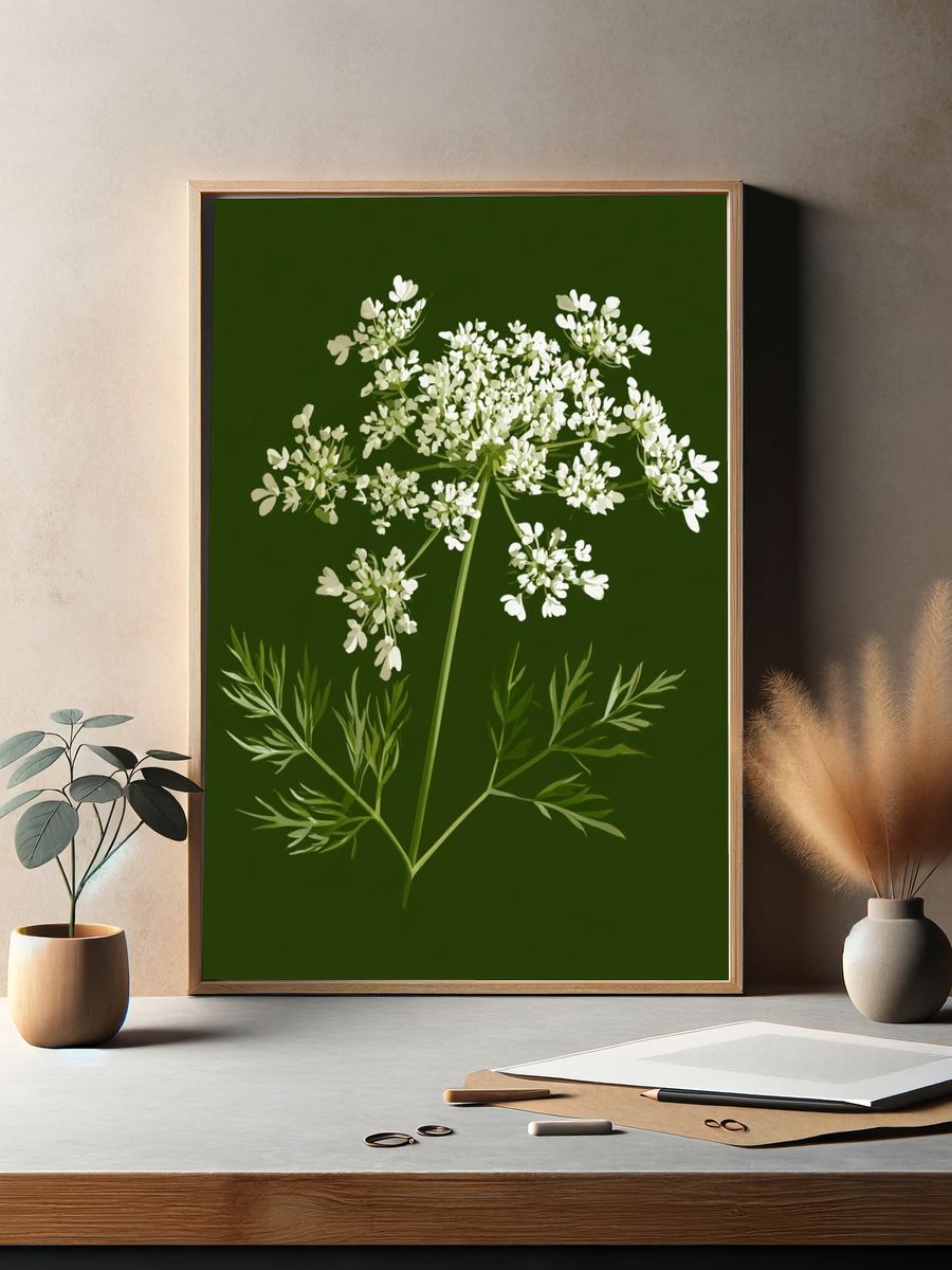 Queen Anne's Lace Botanical Print. — room view 2