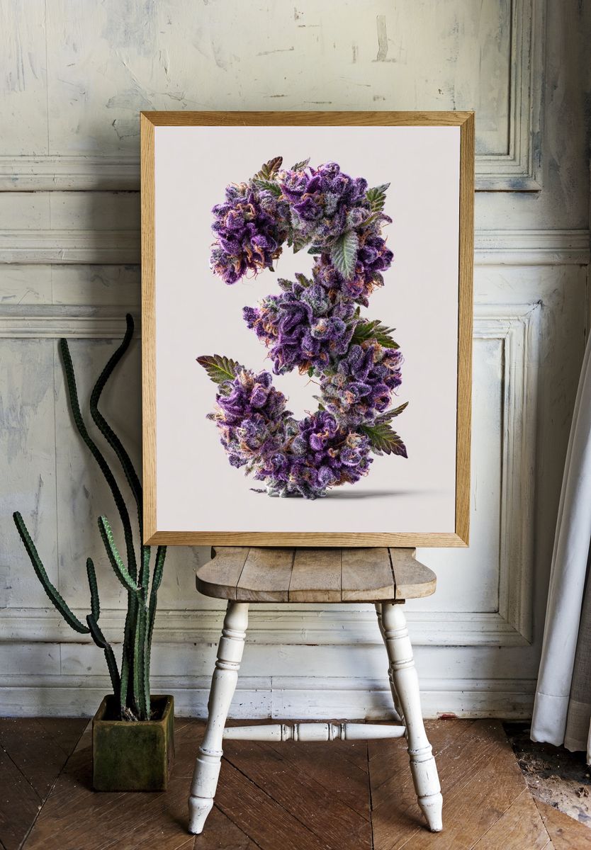 Purple Cannabis Letter C Poster room preview
