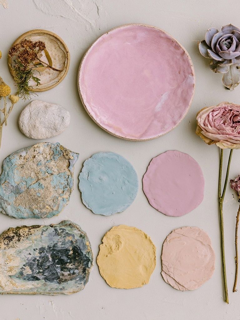Pressed Flowers and Pastel Clay Poster. poster detail