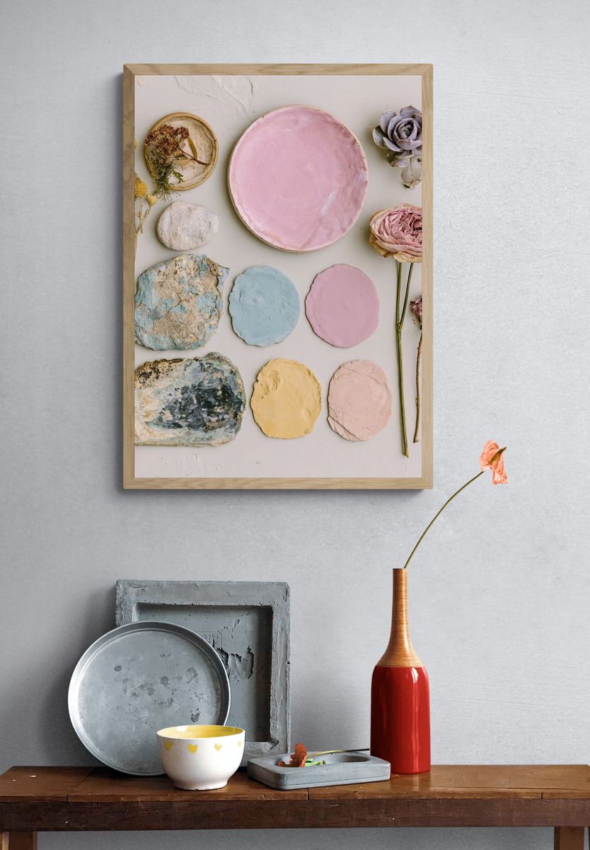 Pressed Flowers and Pastel Clay Poster. — room view 3