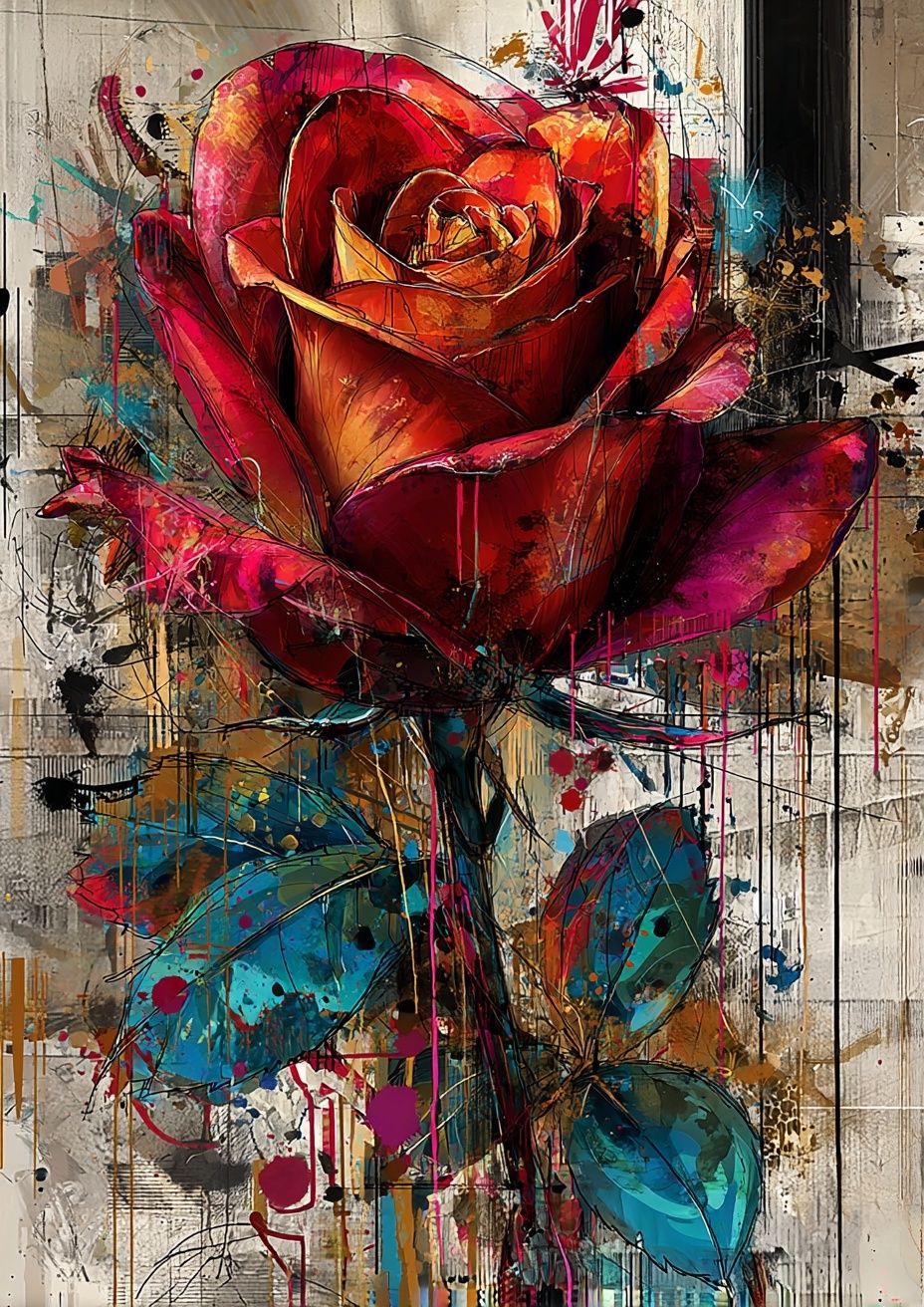 Abstract Rose Contemporary Print. poster detail