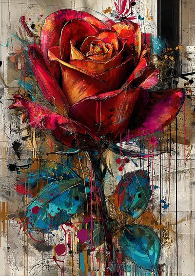 Abstract Rose Contemporary Print. poster