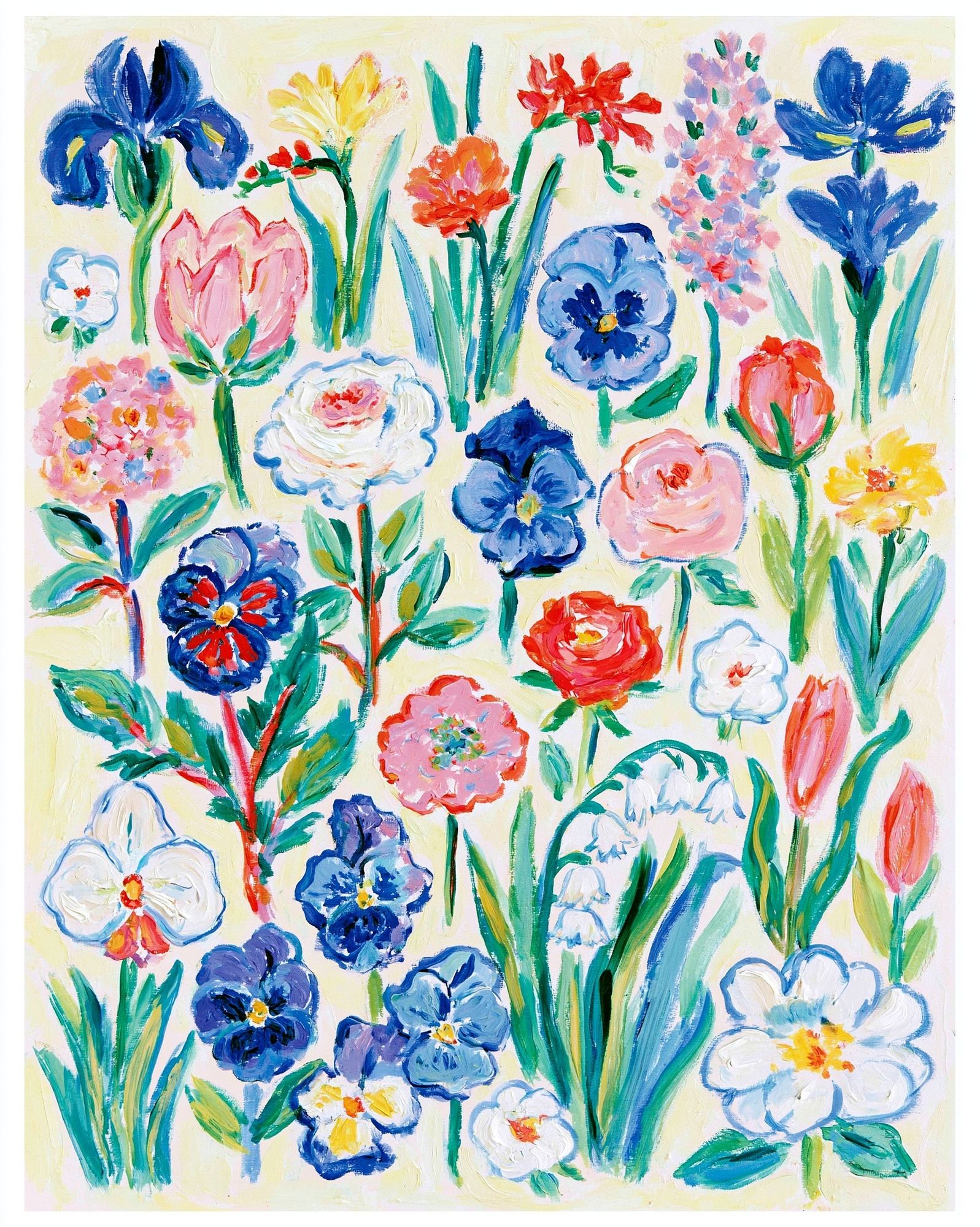 Colorful Floral Garden Poster. poster — botanical art