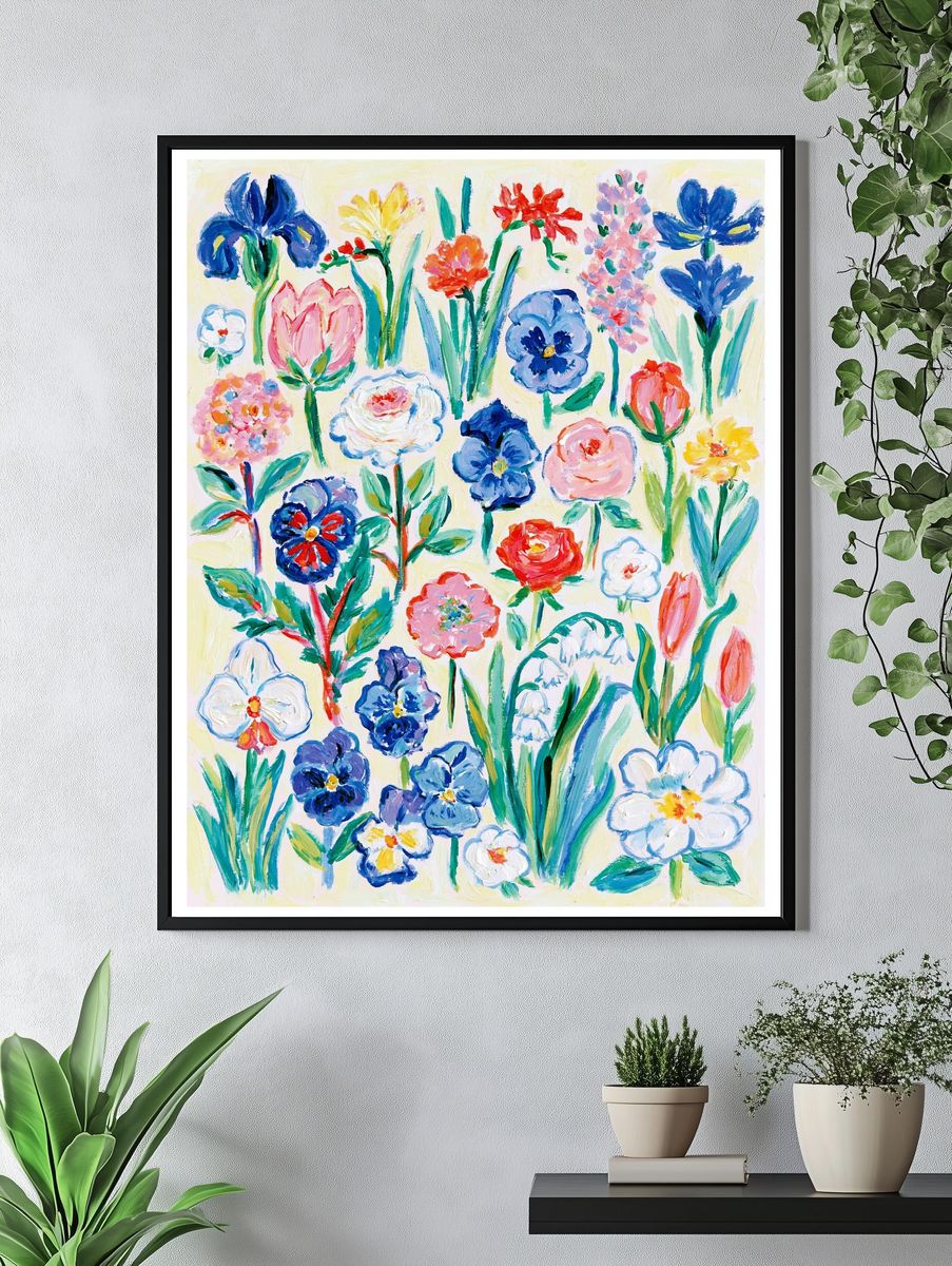 Colorful Floral Garden Poster. — room view 4
