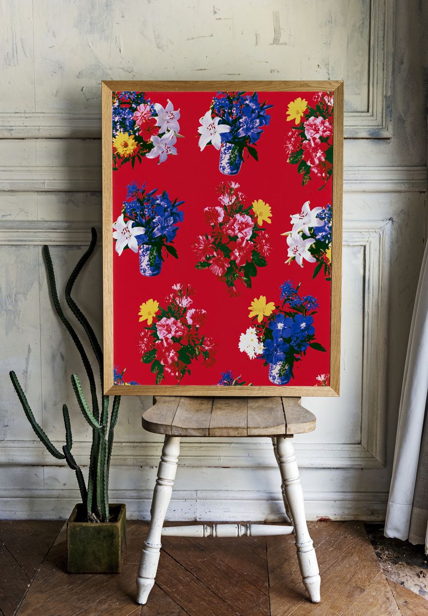 Floral Bouquet Pattern Vintage Print. room preview