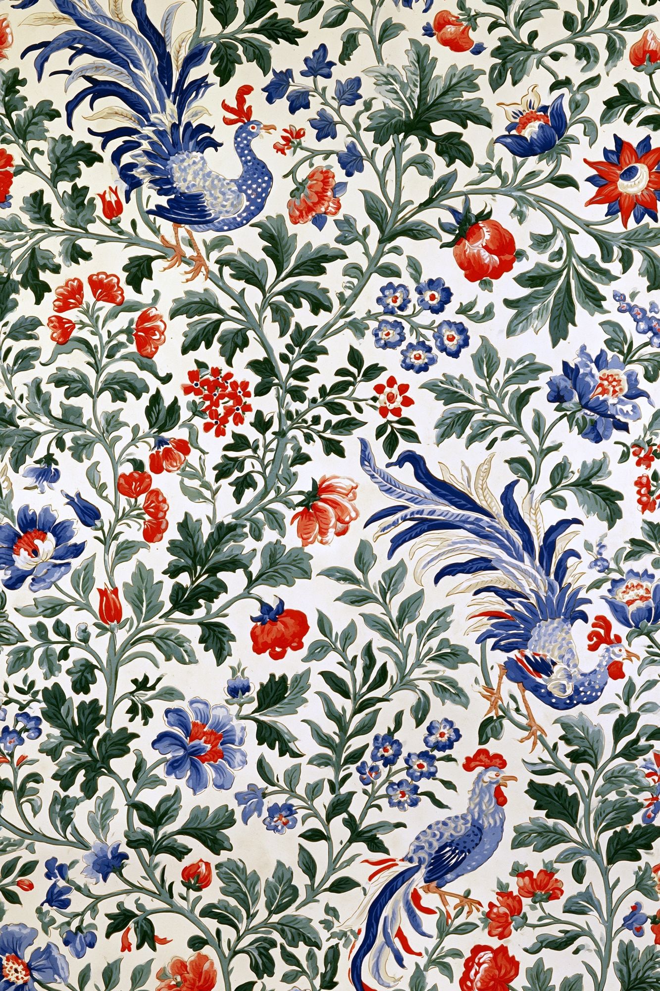 Chinoiserie Rooster Floral Poster. poster — botanical art