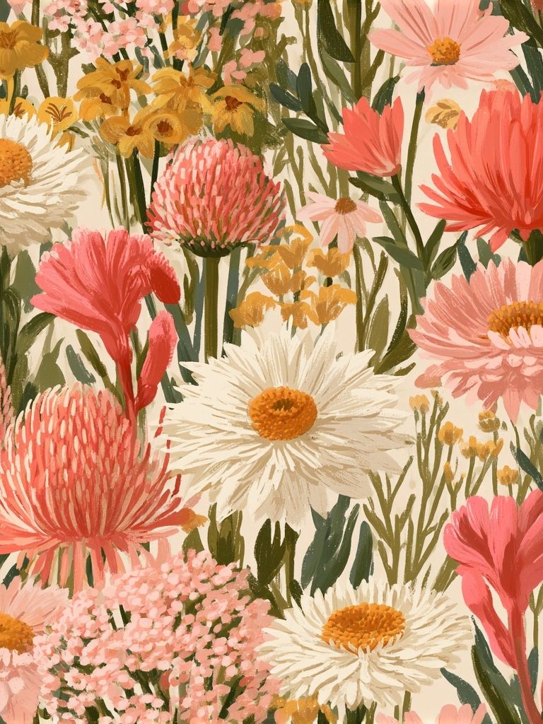 Wildflower Meadow Illustration Poster. poster detail